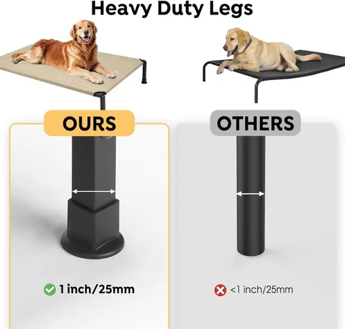 Vista 2 de Veehoo Cama elevada resistente para perros, cama elevada con malla Teslin lavable y transpirable, pies de silicona antideslizantes, cuna refrescante