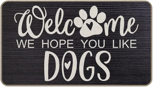 Vista 12 de Little Fingers No Shoes Alfombra decorativa para interiores y exteriores, nuevo tapete para puerta delantera de casa 43 x 76 cm para entrada