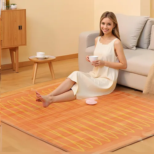 Vista 4 de Calentador eléctrico de piso, alfombra térmica, impermeable con infrarrojos, alfombra con temperatura ajustable y temporizador (19.7 x 78.7 in)
