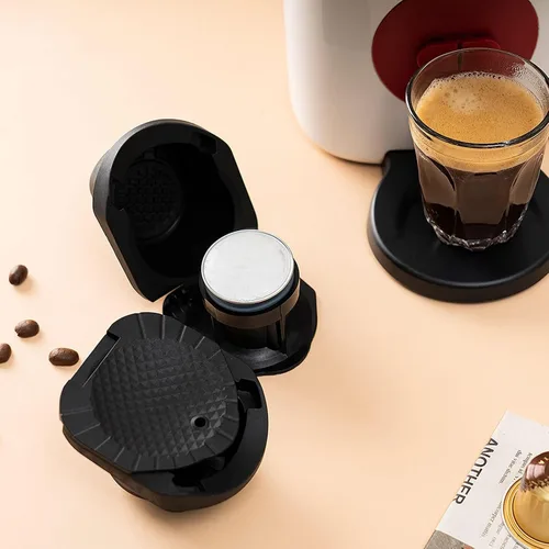 Vista 7 de Soporte adaptador de cápsulas de café reutilizables para máquina Dolce Gusto, convertidor para Nespresse, material PP de grado alimenticio