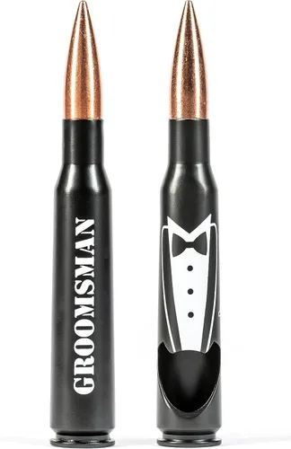 Vista 9 de Regalos para el mejor hombre para boda – Grabado 'BEST MAN' 50 Cal abrebotellas I Best Man Propuesta regalo I Will You Be my Best Man Gifts