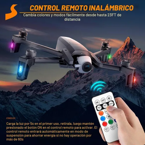 Vista 3 de 8 luces estroboscópicas LED inalámbricas, luz estroboscópica LED inalámbrica de alto brillo, 8 colores, 10 modos de flash, carga USB, impermeable