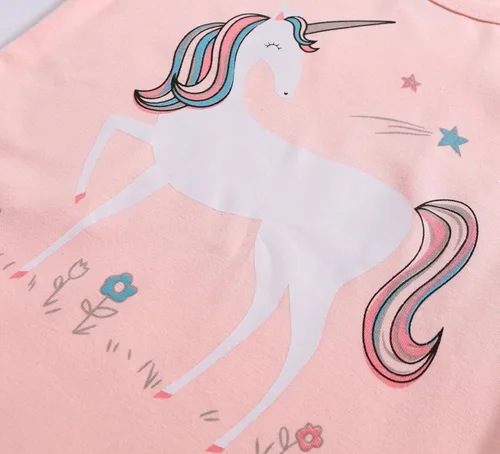 Vista 3 de MOGGEI Girls Pajamas Clothes Sleepwear 100% Cotton PJS for Toddlers Children Kids Unicorn