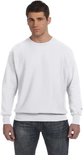 Vista 10 de Champion - Sudadera con cuello redondo para hombre, tejido invertido, sudadera de forro polar pesado para hombre Negro