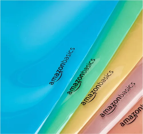 Vista 4 de Amazon Basics Separadores de pestañas para carpeta de 3 anillos, dos bolsillos, tamaño carta, colores surtidos, 5
