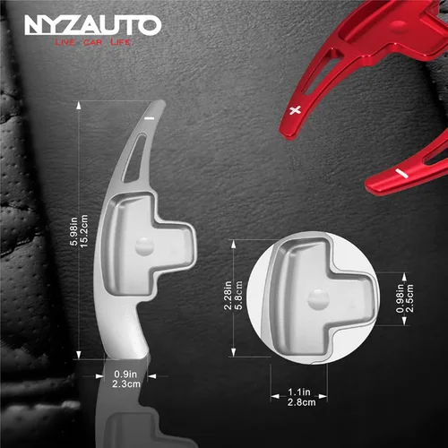 Vista 7 de Extensión de aleación de aluminio para aletas de cambio de marchas, compatible con Mercedes Benz A B E GLA GLK SLK M GL Class (Modelo A-Plata)