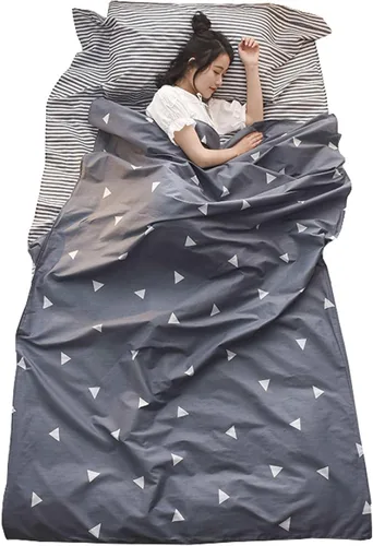 Vista 10 de Azarxis Forro para saco de dormir, sábanas de viaje para adultos para hotel, ligeras, portátiles, individuales y dobles, para acampar