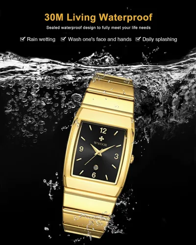 Vista 4 de WWOOR Relojes cuadrados para hombres y mujeres, reloj cuadrado de acero inoxidable para hombre con fecha, reloj casual con fecha cuadrada