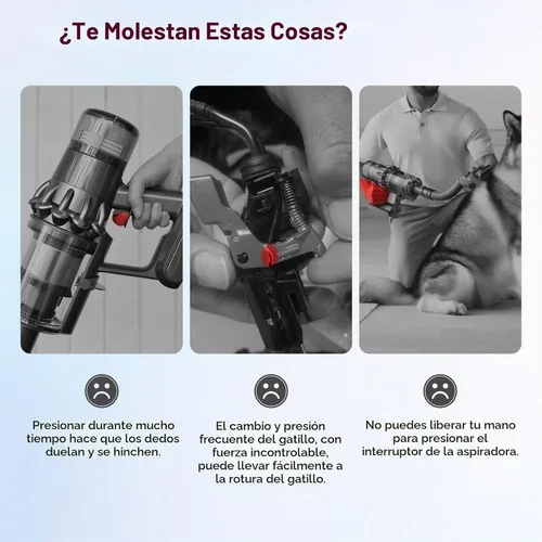 Vista 5 de Bloqueo de gatillo mejorado compatible con Dyson V10 V11 V15, botón de interruptor de aspiradora, compatible con Dyson V10 V11 V15 SV12 SV14 Bloqueo