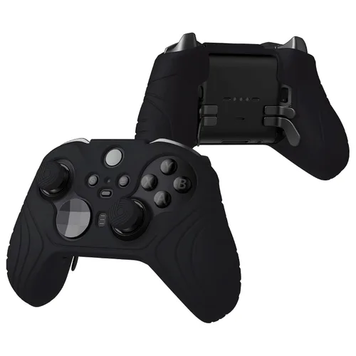 Vista 6 de PlayVital Samurai Edition Anti Slip Silicone Case Cover for Xbox Elite Wireless Controller Series 2 Core, Ergonomic Soft Rubber Skin Protector for