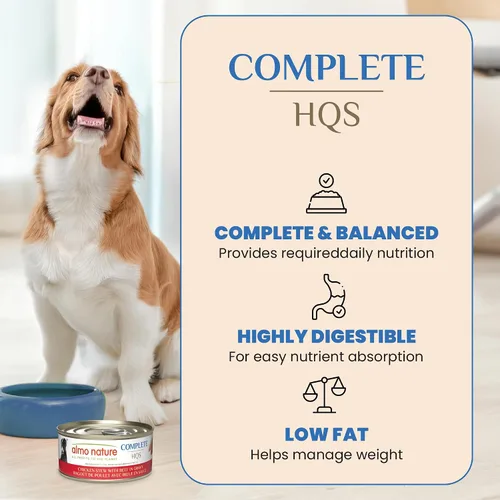 Vista 3 de Almo Nature HQS - Comida húmeda completa para perros, estofado de pollo con carne de res, 5.5 onzas (paquete de 12)