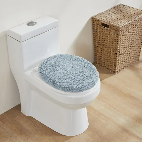Vista 196 de Better Trends - Juego de 2 alfombras de baño 100% algodón, extra suaves, con borlas, de 17" x 24", alfombra de baño superabsorbente y reversible