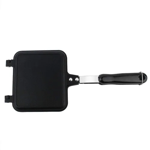 Vista 5 de Sartén de doble cara, sartén de parrilla de doble cara, sartén antiadherente, waflera para tartas, tostadas, sándwich, sartén para aperitivos