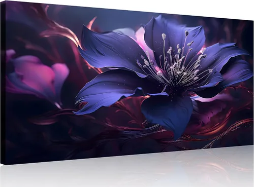 Vista 44 de TutuBeer 1 Panel Bauhinia Flor Roja China Bauhinia Flor Púrpura Planta Botánica Imagen de Flor Obra de Arte Pintura al Óleo sobre Lienzo Estirado