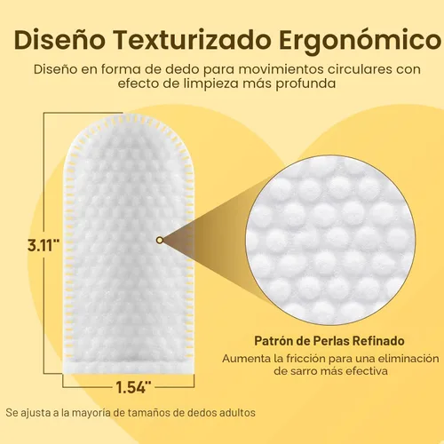 Vista 5 de HICC Pet Toallitas de limpieza de dientes para perros y gatos, elimina el mal aliento eliminando la placa y la acumulación de sarro, cepillo