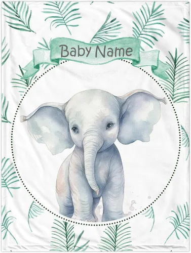 Vista 9 de Manta de bebé personalizada de elefante, manta de bebé floral con nombre para niñas, mantas de recepción de felpa suave para bebés recién nacidos