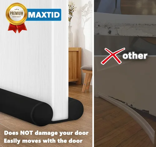 Vista 9 de MAXTID Tope de Aire para Puerta de 32 Pulgadas, Negro - Bloqueador de Viento para Puertas de Dormitorio y Apartamentos Pequeños Puertas