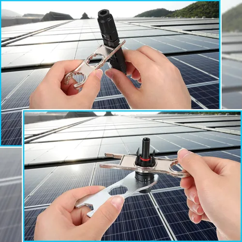 Vista 3 de Landhoow Herramienta de conector de panel solar, llave inglesa de metal solar, herramientas de extracción de desconexión solar fotovoltaica