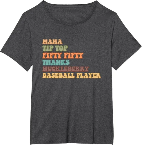 Vista 22 de Mama Tip-Top Fifty Fifty Thanks Huckleberry - Camiseta de béisbol, Negro