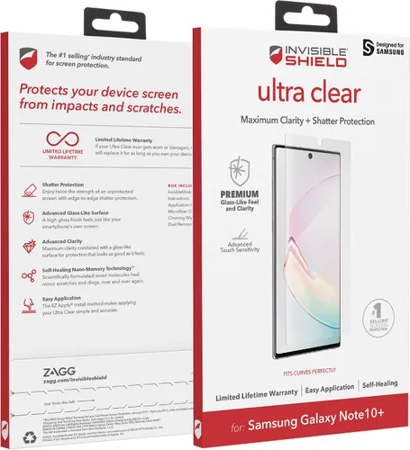 Vista 3 de ZAGG InvisibleShield - Protector de pantalla de película ultra transparente, máxima claridad + protección contra roturas, hecho para Samsung Galaxy