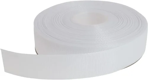 Vista 48 de Cinta de grogrén sólido de 25 yardas cada rollo, borde tejido 100% poliéster (1 pulgada, beige)