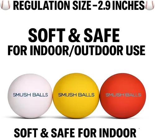 Vista 3 de Soft Foam Baseballs, Regulation Size Training Ball for Indoor & Outdoor Batting, Throwing & Catching Practice – Safe for Windows, Youth & Adult