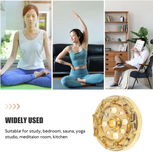 Vista 2 de ARTIBETTER Quemador de incienso retro de flor de loto para aromaterapia, soporte para barra de nueve agujeros para meditación, yoga, decoración