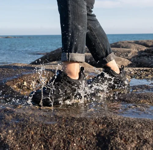Vista 3 de LARNMERN Zapatos de trabajo antideslizantes para hombre, antideslizantes, informales, cómodos, para caminar, cocinero, cocina, transpirables