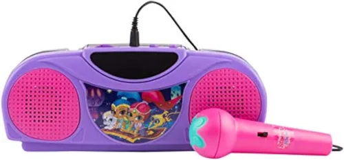 Vista 3 de Sakar Batman - Máquina de karaoke para niños con radio KO1 compatible con iPod y reproductor de MP3, radio portátil AM FM, incluye micrófono