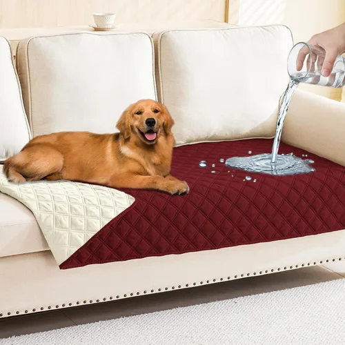 Vista 92 de Smiry Funda Impermeable para Cama de Perro Manta para Mascotas, Manta Suave y Lavable para Perros para Muebles Cama Sofá Sofá Reversible, a Cuadros