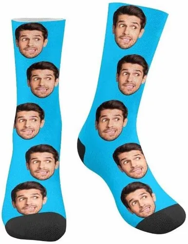 Vista 2 de D-Story Custom your face - Calcetines suaves para mujeres y hombres 15.35", personalizables
