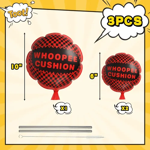 Vista 8 de POPLAY 3 cojines Whoopee, regalos de broma, juguetes de almohada de pedo para regalos de fiesta novedosos para niños y adultos