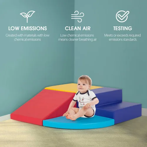 Vista 12 de Dkelincs Bloques de escalada de espuma suave de 4 piezas para niños pequeños de 1 a 3 años, estructuras de juego de actividades para gatear
