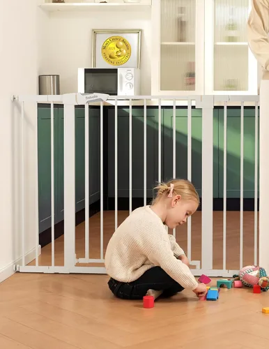 Vista 10 de Babelio - Puerta de bebé de 73-109 cm, con cierre automático, fácil de instalar, puerta de seguridad extra ancha para mascotas, Walk Thru