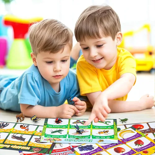 Vista 7 de Juguetes de clasificación para niños de 3 a 5 años, 7 juegos temáticos a juego con pizarra blanca magnética, motricidad fina Montessori y práctica