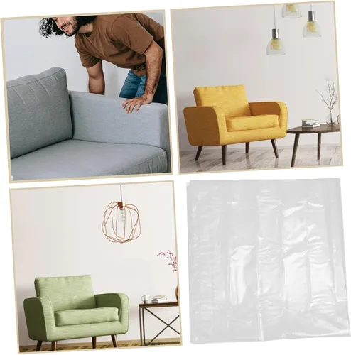 Vista 4 de Funda de sofá transparente más gruesa, protector de muebles para sofá de dos plazas pequeños, funda transparente para mascotas antiarañazos, polvo