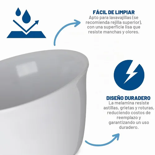 Vista 3 de Carlisle FoodService Products Dallas Ware - Tazón de plástico reutilizable para caldo para el hogar y el restaurante, melamina, 8 onzas, negro