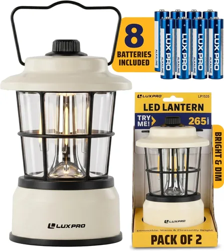 Vista 12 de LUXPRO LP1536 Rechargeable Retro Lantern 500 Lumens Dual Power LED Camping Lantern (Pink, 1 Pack, Rechargeable)