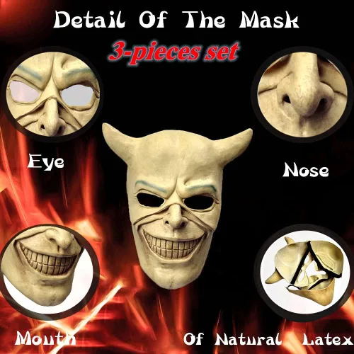Vista 4 de LEKA NEIL Black Phone Mask Horror Movie Mask Prop The Grabber Mask Black Phone Novelty Halloween Costume Party Latex Masks