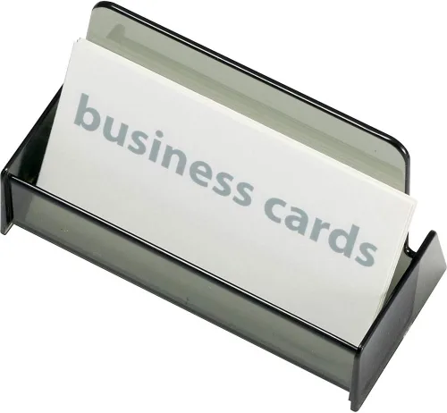 Vista 3 de Officemate Soporte para tarjetas de visita, capacidad para hasta 50 tarjetas, humo (97833)