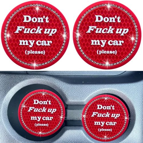 Vista 16 de Juego de 2 posavasos para tazas de coche, accesorios de interior de coche con cristales brillantes, soporte universal para tazas de coche negro