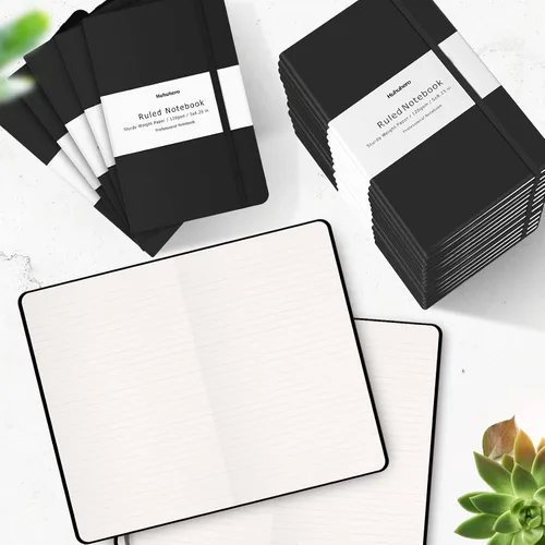 Vista 8 de Huhuhero - Diario para cuaderno con líneas, papel grueso de 120 g/m², cuaderno a rayas para la universidad, cuadernos de tapa dura para tomar notas