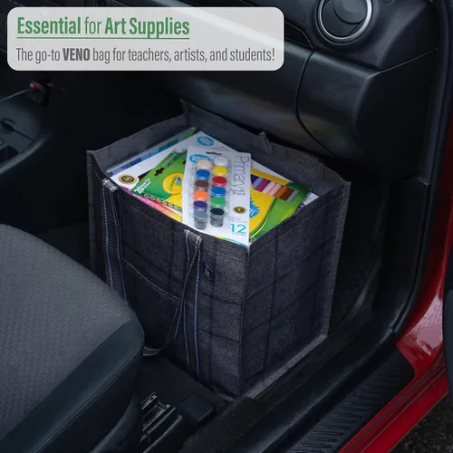 Vista 4 de VENO Paquete de 8 bolsas de compras reutilizables resistentes