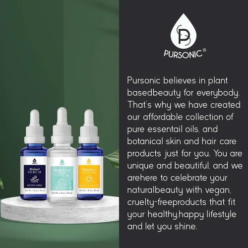 Vista 6 de PURSONIC Juego de 3 sueros antienvejecimiento para el cuidado de la piel, suero de ácido hialurónico, suero de retinol y suero facial de vitamina C