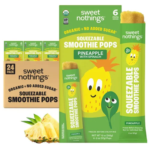 Vista 15 de Sweet Nothings Paletas de batido de zanahoria y mango, 12 paletas congeladoras, paletas de frutas y verduras, sin azúcar añadida, orgánicas USDA