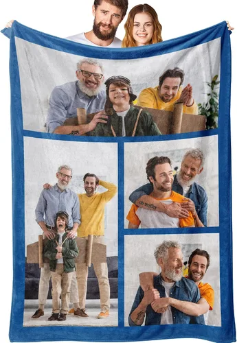 Vista 7 de Manta personalizada con fotos, regalos para mujeres, amantes, amigas, regalos con imagen, manta de franela, Navidad, aniversario, cumpleaños, boda
