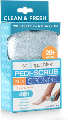 Vista 36 de Spongeables Pedi Scrub Foot Exfoliating 20+ Wash Sponge, aceite de argán, 2