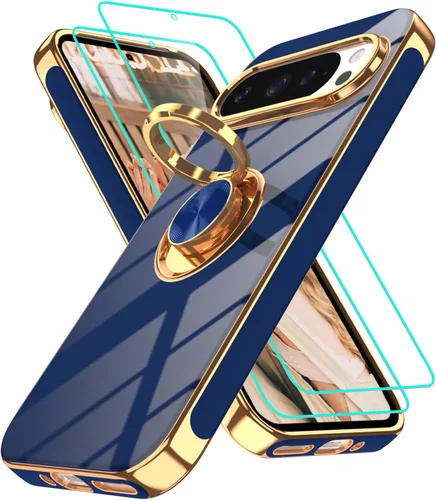 Vista 247 de Funda para Motorola Moto G 5G 2024: Funda Moto G Play 5G 2024 con 2 piezas de protectores de pantalla, soporte de anillo de rotación de 360°
