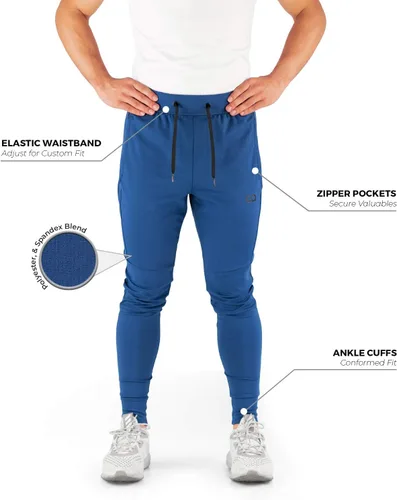 Vista 2 de Pantalones de entrenamiento para hombre Hydrafit. Pantalones de entrenamiento para hombre activos, para deportes y correr. Pantalones