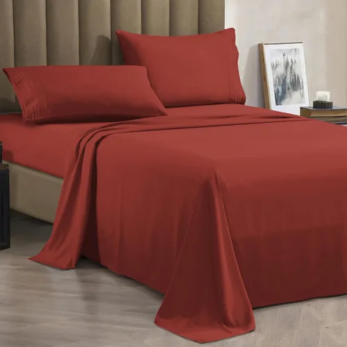 Vista 16 de CELINE LINEN Juego de sábanas de microfibra de 4 piezas prémium de calidad hotelera 1800, resistente a las arrugas - Ropa de cama de lujo ultra